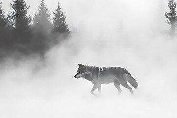 Fototapeta premium wolf in winter forest