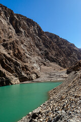 Mountains and lake in Tajikistan, seven lakes route