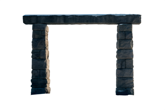 Blank old stone frame design with isolated vintage border illustration