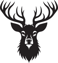a silhouette deer face vector