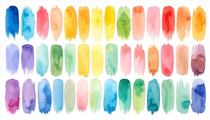 Vibrant Watercolor Paint Brushstrokes Spectrum
