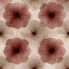 Dusty Pink Garden Blooms in Seamless Pattern Design for Background