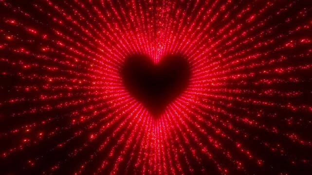 Glittering Heart with Emitting Abstract Red Particles &ndash; Romantic Illustration



