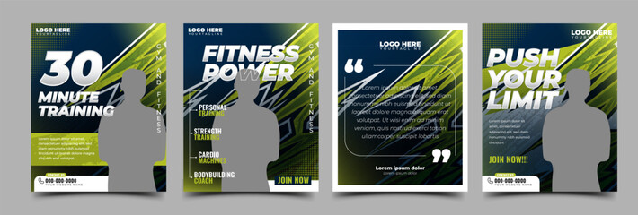Sports, gym, and fitness social media template design
