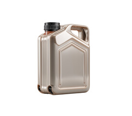 Jerry can, silver color with orange cap isolated on a transparent background in PNG format.
