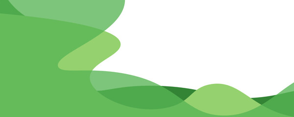 Simple green background. flat green gradation. wavy background