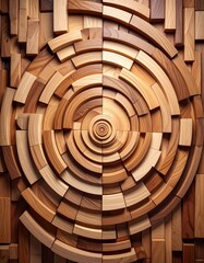 Fototapeta premium Abstract Wooden Circular Pattern Background