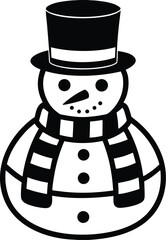 Classic Snowman Illustration Winter Holiday Vector Graphic
