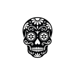 Day of the Dead sugar skulls vector silhouette