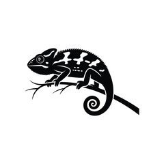 Chameleon vector silhouette