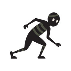 Mummy Wrapped In Bandages Walking Silhouette