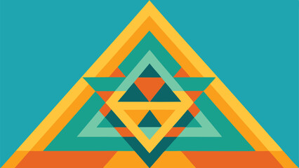 Abstract geometric triangle composition with overlapping shapes and modern color palette