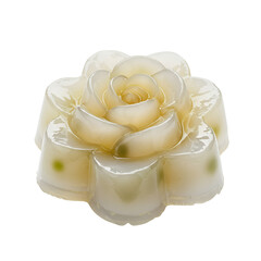 Thai coconut jelly in intricate flower molds