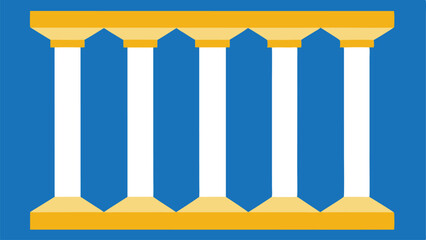 Abstract illustration of stylized classical columns with transparency for versatile designs