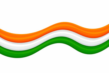Happy Independence Day Celebration Advertisement With Indian Flag Color Waves 15 August Greetings