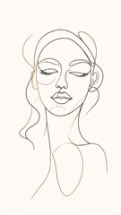 Abstract Line Art Portrait of a Woman