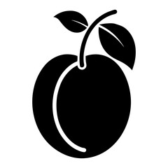 black silhouette Simple Apricot the  logo  white background.