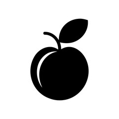 black silhouette Simple Apricot the  logo  white background.