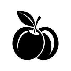 black silhouette Simple Apricot the  logo  white background.