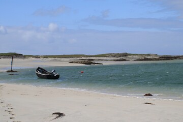 fishing boats on the beach in Connemara