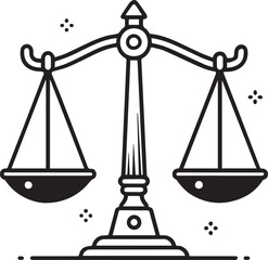 The brass scales of justice, a golden symbol of law and balance, illustrate the concept of legal measurement