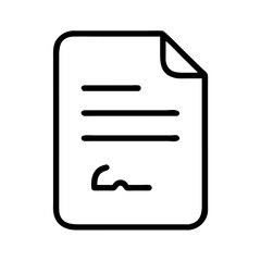  Contract document icon in minimal black line style
