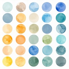 Watercolor Circles Abstract Paint Texture Background