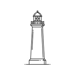 Lighthouse beacon of hope : A detailed black and white illustration showcases a steadfast lighthouse, a symbol of guidance and safety. Its sturdy form stands tall, illuminating the path ahead. 