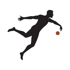 Action Packed Silhouette Of Player Airborne