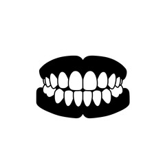 Healthy Teeth Silhouette: A black and white graphic of a set of healthy teeth, highlighting the beauty and form of a perfect, radiant smile. 