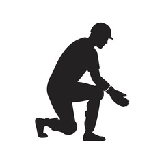 Wicketkeeper Ready To Catch Ball Silhouette