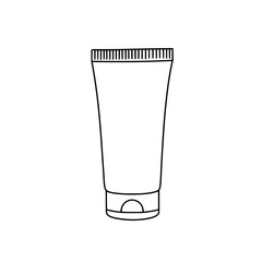 Simple Tube of Skincare Cream: A simple illustration of a skincare cream tube, clean lines and minimalist aesthetic, this image represents the essence of personal care.