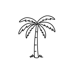 Palm Tree Line Drawing 