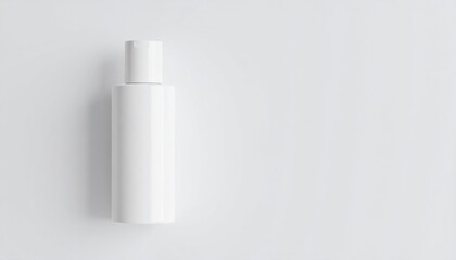 White Rectangular Cosmetic Bottle on White Background