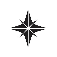 Black sparkle or flare icon on a white background