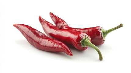 red hot Chili Peppers isolated on white background, clipping path, full depth of field