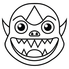 A funny cartoon monster with a smiling pumpkin head, a whimsical vector illustration perfect for Halloween fun