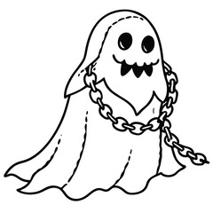 spooky ghost with chains