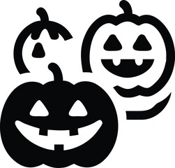 halloween pumpkins with different faces.eps