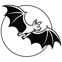 bat flying across full moon