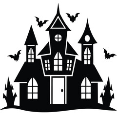haunted house silhouette pack.eps