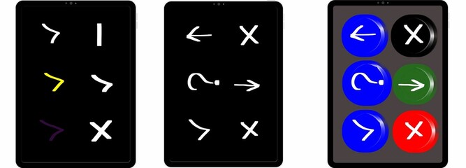 Abstract symbols and shapes on dark background for design use  