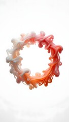 Abstract ink cloud ring on white background for wallpaper and design element stock photo image