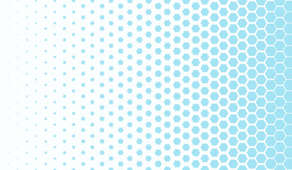Hexagon Vector Abstract Geometric Blue Technology Background. Halftone Hex Retro Simple Pattern. Minimal Style Dynamic Tech Wallpaper