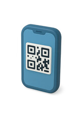 3D Icon of Phone Scanning QR Code, Contactless Payment E-Commerce Technology
