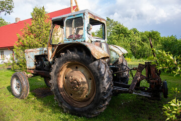 old rusty tractor