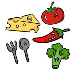 Cheese Spoon and vegetable 