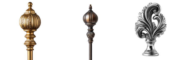 Set of flagpole finial, isolated