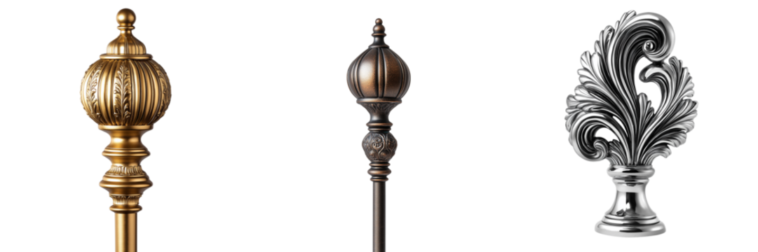 Set of flagpole finial, isolated