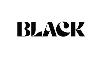Fototapeta premium Black word logo design icon on white background.